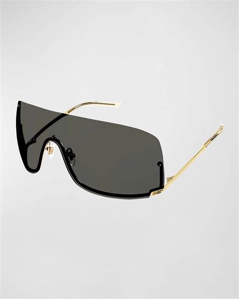 gucci metal shield sunglasses|gucci rimless shield sunglasses.